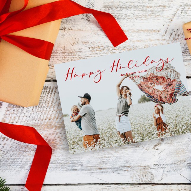 Rouge minimaliste Joyeux Joyeux Jours Jours Script (Créateur téléchargé)