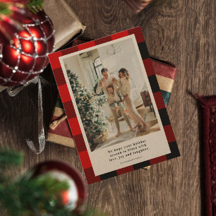 Rouge moderne Plaid Joyeux vacances   Photo de fam