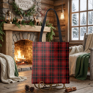Rouge noir à damiers moderne sac de Noël