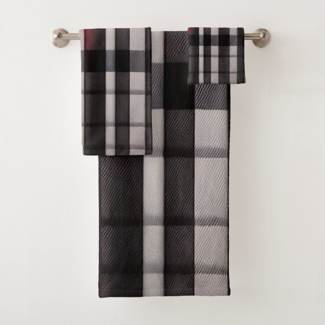 Rouge Noir Abstrait Plaid Collection moderne (En situation)