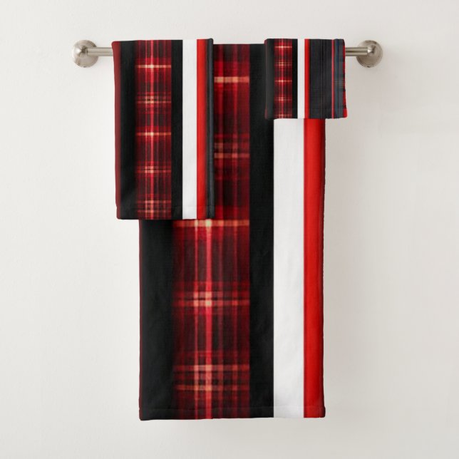 Rouge Noir Abstrait Plaid Collection tendance (En situation)