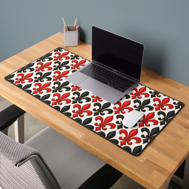 Rouge noir baroque Fleur de lis Motif Design (Créateur téléchargé)