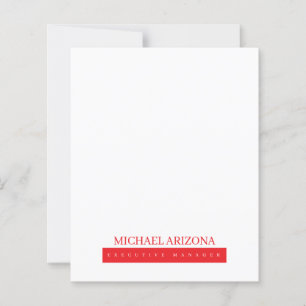 Rouge Noir & Blanc Minimaliste Simple Moderne