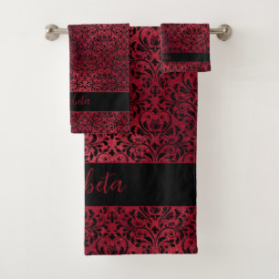 Rouge noir Damas gothique