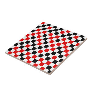 Rouge Noir et Blanc Carreaux 