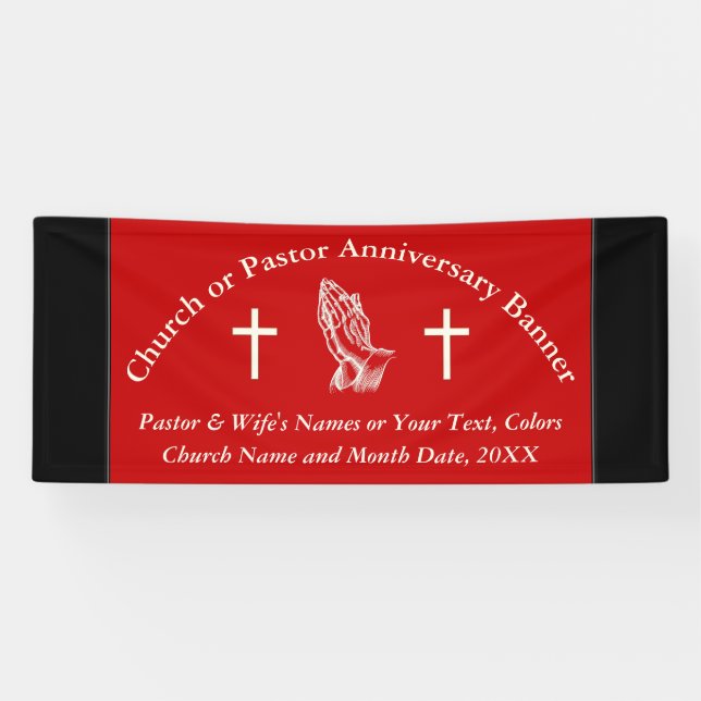 Rouge, noir et blanc cassé, bannières personnalisé (Horizontal)