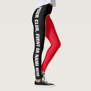 Rouge/noir/jaune Leggings appelée personnalisable