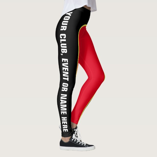 Rouge/noir/jaune Leggings appelée personnalisable (Droite)