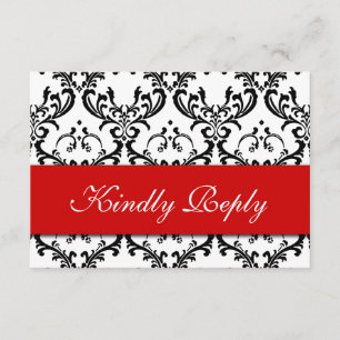 Rouge noir Mariage damassé RSVP