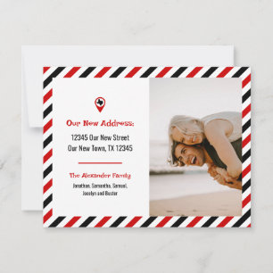 Rouge & Noir Nous Avons Déménagé Striped Moving Ph