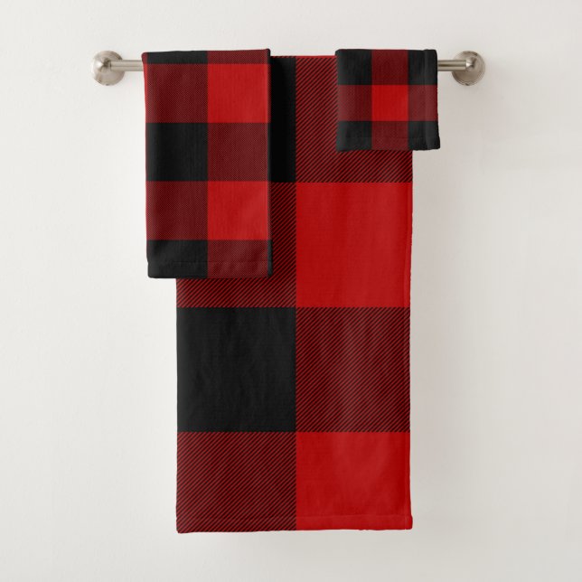 Rouge Noir Rustique Buffalo Plaid à carreaux (En situation)