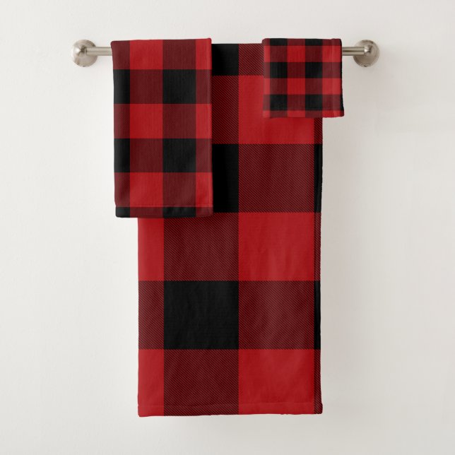 Rouge Noir Rustique Buffalo Plaid à Carreaux (En situation)
