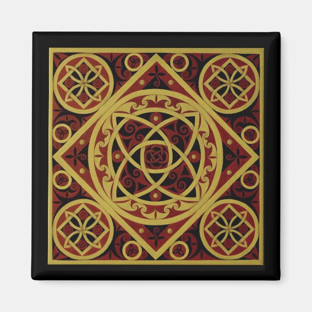 Rouge & Or Celtic Design Magnet (Devant)