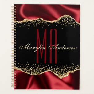 ROUGE & OR SHIMMER SATIN BORDERS MONOGRAMME PERSON