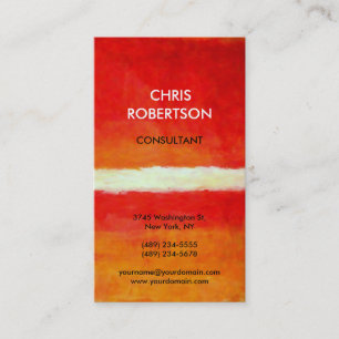 Rouge orange jaune Abstrait Carte de visite tendan