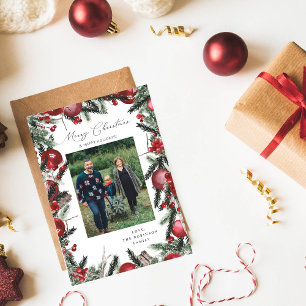 Rouge Ornements & Pine Joyeux Noël Photo