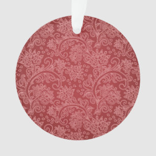 Rouge Paisley Damask Designer Floral Classic