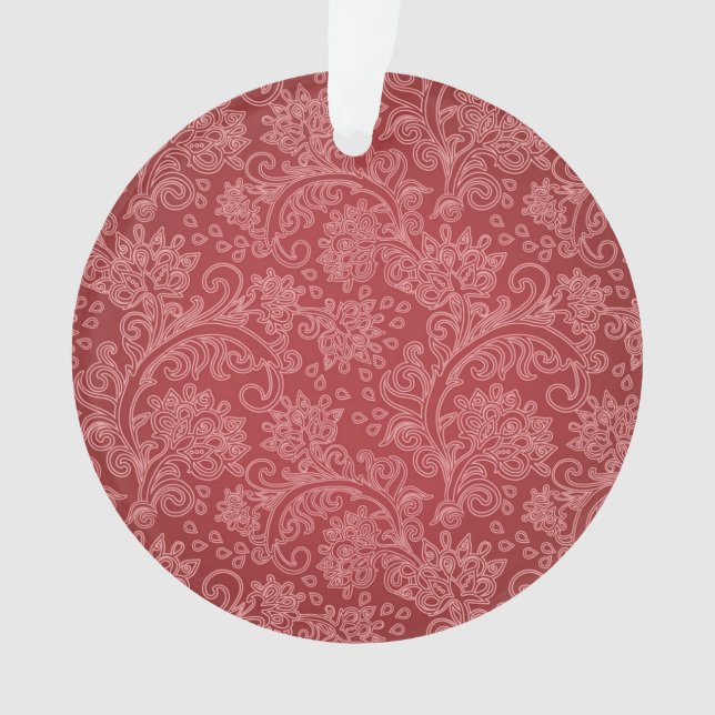 Rouge Paisley Damask Designer Floral Classic (devant)