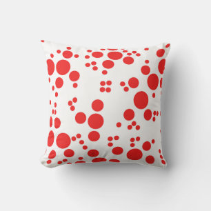 Rouge pois art abstrait lancer oreiller