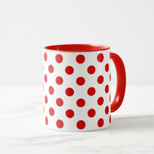 Rouge Pois du milieu du siècle sur Mug Blanche