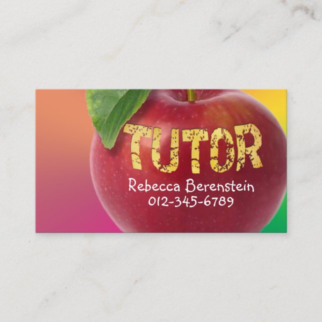 Rouge Pomme Tutor Pnk Orange Carte de visite (Devant)