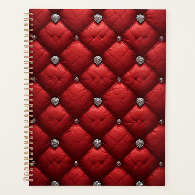 Rouge Profond Matelassé Détails Dimensionnels Rich (Devant)