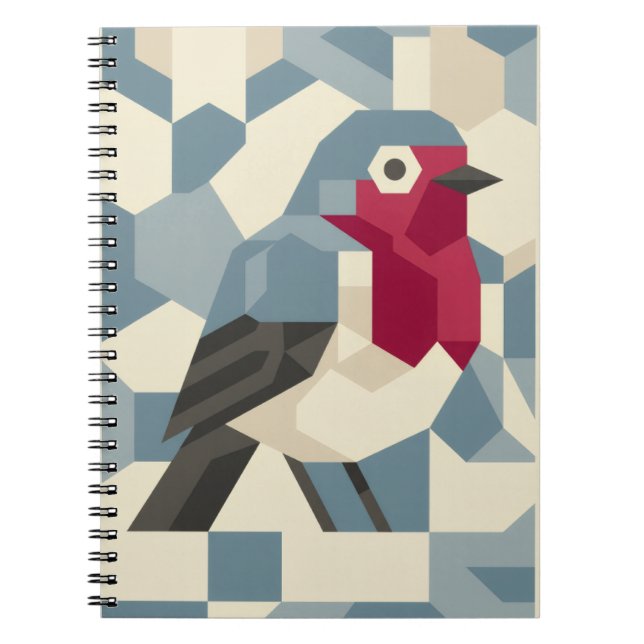 Rouge Robin dans un cahier à spirale en bloc vecto (Devant)