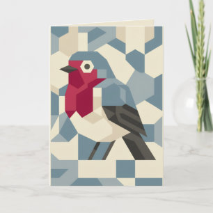 Rouge Robin dans une carte de Noël à bloc vectorie