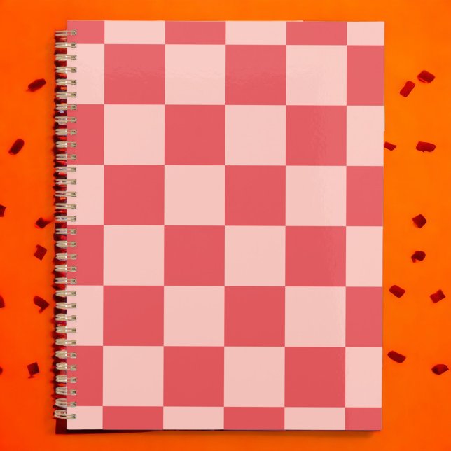 Rouge rose À damiers En vichy Motif (Zazzle Pink Red Checkered Gingham Pattern Planner)