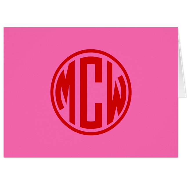 Rouge Rose Chaud Monogramme Cercle DIY BG (Créateur téléchargé)