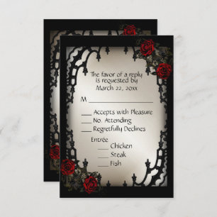 Rouge Rose gothique RSVP Antique Gold Menu Choix