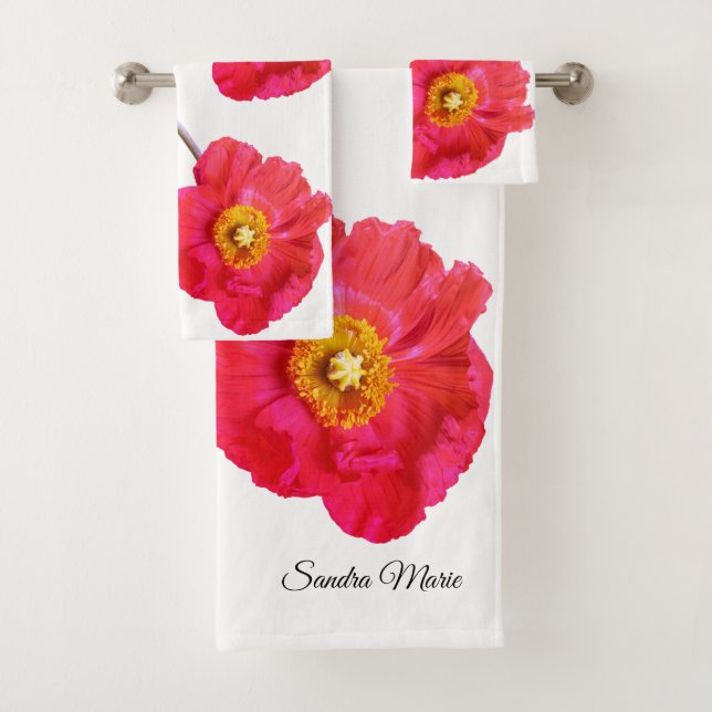 Rouge rose moderne Poppies Fleur de pavot blanc (En situation)