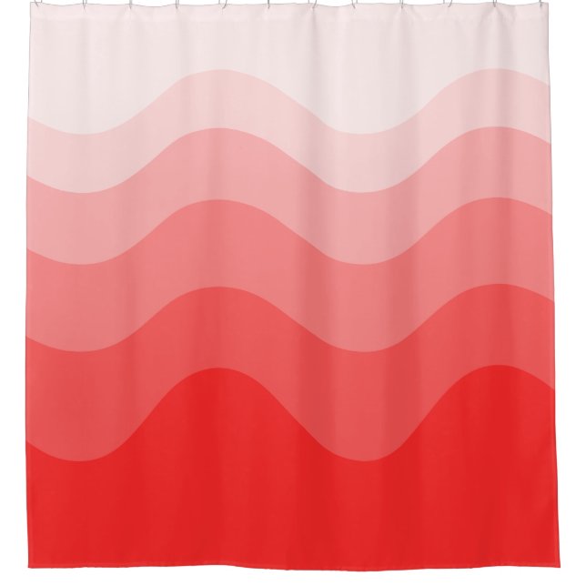 Rouge rose Wavey Stripe rideau de douche moderne (Devant)