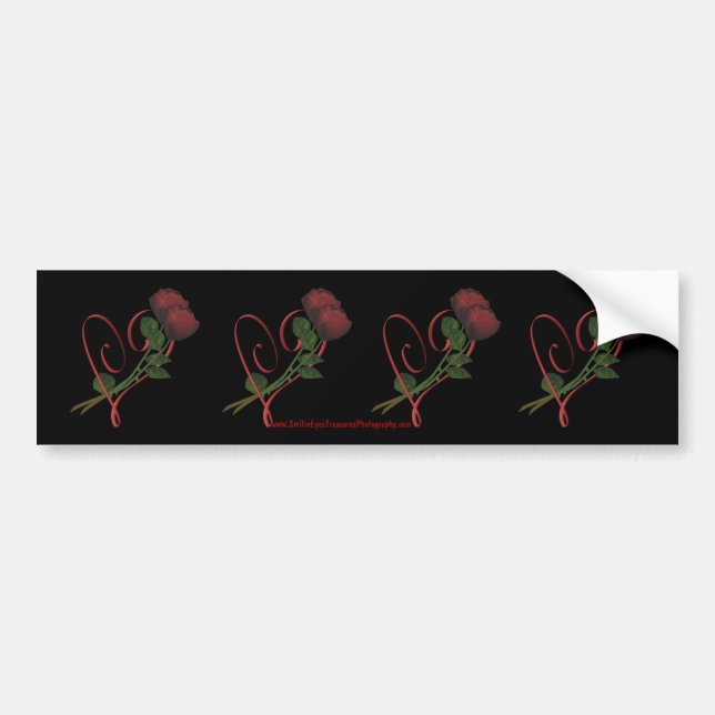 Rouge Roses Coeurs Fleur Sticker Sticker Car Art (Devant)