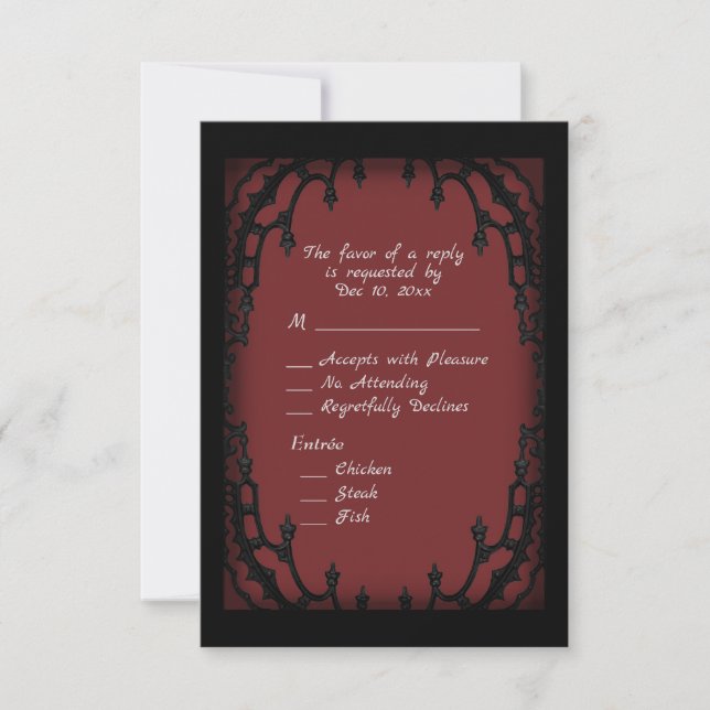Rouge sang design gothique RSVP avec Entree Choice (Devant)