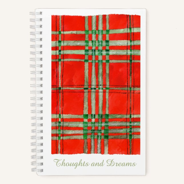ROUGE SCOTT TARTAN 5,5x8,5 Carnet spiral (Recto)