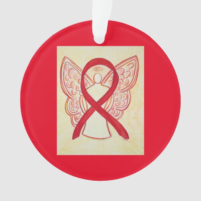 Rouge Sensibilisation Ruban Angel Pendentif Orneme (devant)