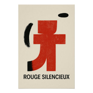 Rouge Silencieux – Affiche Géométrique