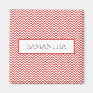 Rouge simple Chevron Magnet personnalisé