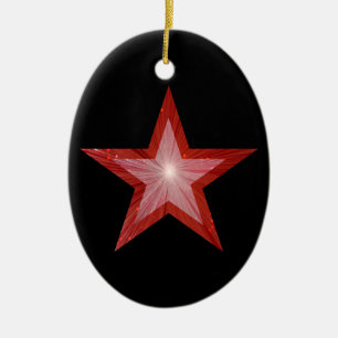 Rouge Star ornement forme ovale noir