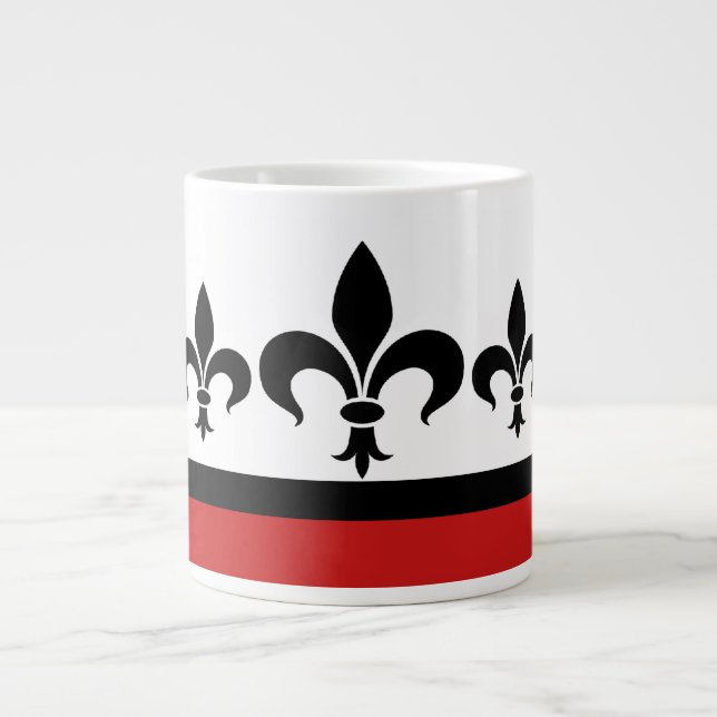 Rouge Swanky Fleur De Lis Jumbo Mug (Devant)