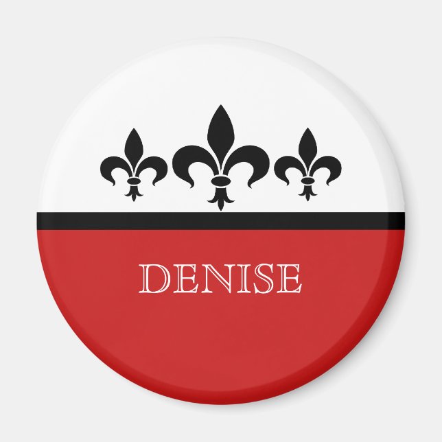 Rouge Swanky Fleur De Lis Magnet (Devant)