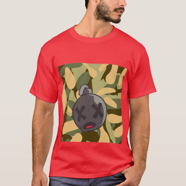 Rouge T-shirt Armée Fatigue Motif Front & Centre (Devant)
