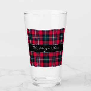 Rouge Tartan verre avec votre nom ou tout autre te