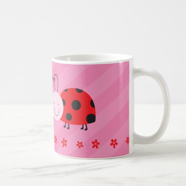Rouge tasse personnalisée petite par coccinelle (Droite)