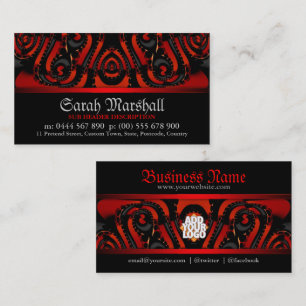 Rouge+Tribal gothique noir avec le carte de visite