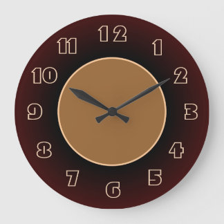 Rouge Velvé Profond Avec Horloge Mur Centre Or
