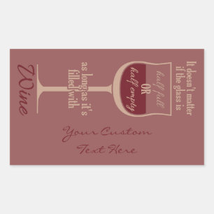 Rouge Verre de vin autocollants personnalisés