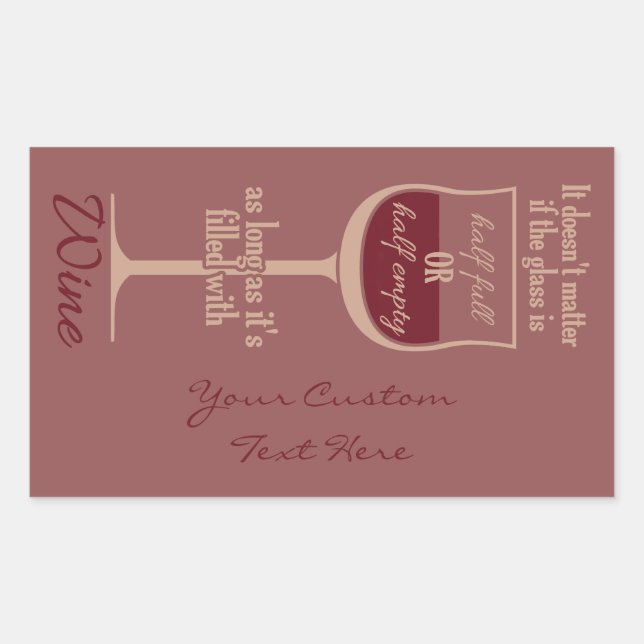 Rouge Verre de vin autocollants personnalisés (Devant)