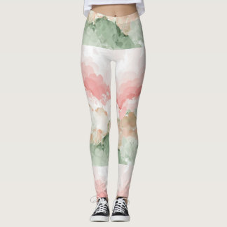 Rouge Vert blanc Multi teinte d'aquarelle Leggings
